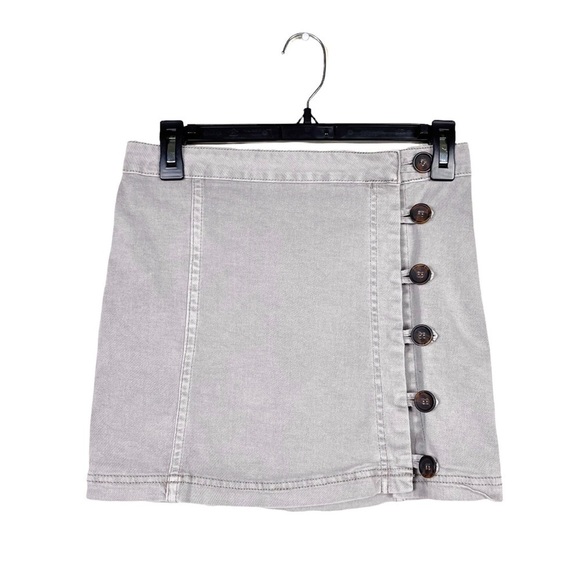 Altar'd State Slate Twill Side Buttons Stretch Straight Mini Skirt 
Size S - Picture 2 of 11